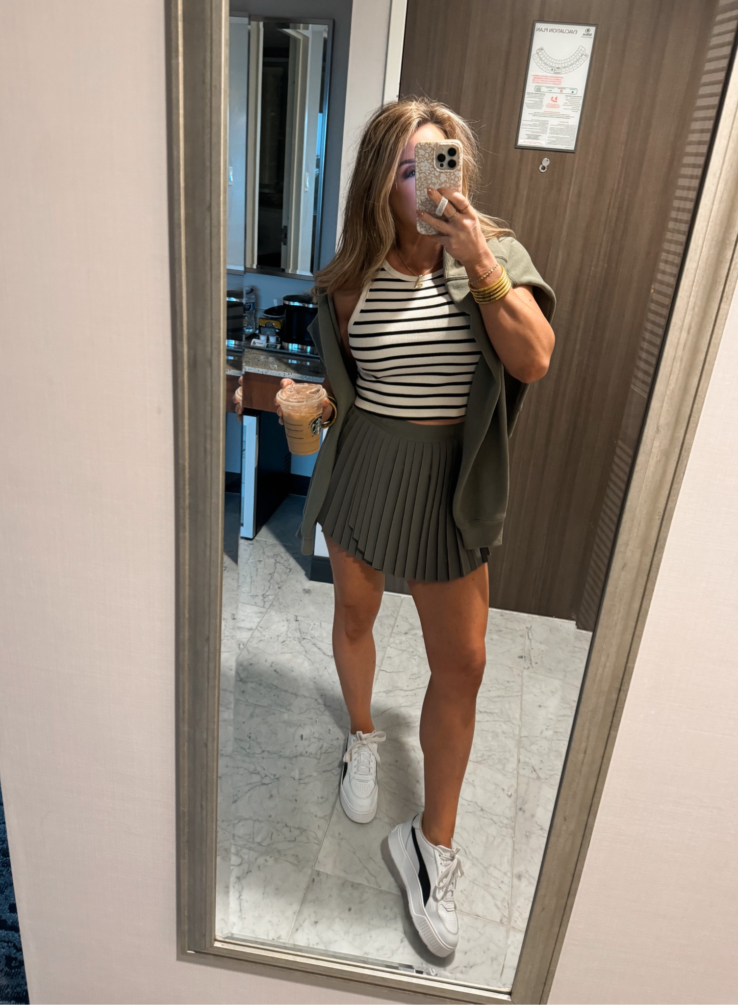Today’s Travel outfit. ✈️

Travel outfit idea, tennis skirt, stripe sleeveless top, puma sneakers, casual weekend outfit

#LTKStyleTip #LTKTravel #LTKOver40