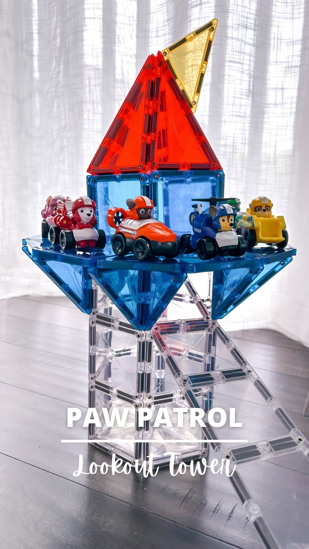 Build your own Paw Patrol Lookout Tower with magnetic tiles! Use rectangles to create the ramp and send your pups on a mission. 🐶

#magnetictiles #pawpatrol #stemplayideas #stemtoys #stemplay #pawpatroltheme