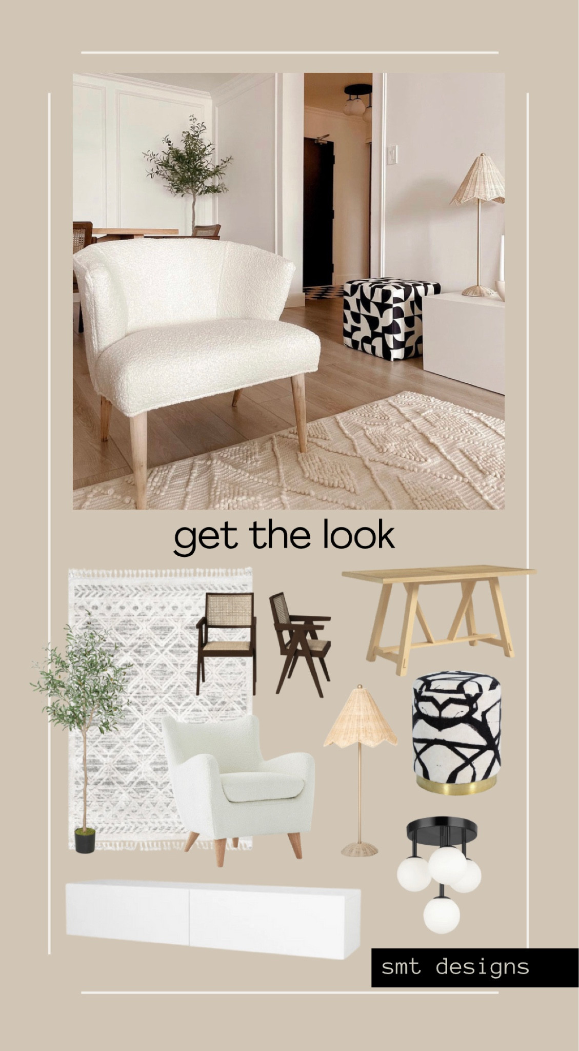 All the details from this living room and dining room corner of my home. 

The chair is a family heirloom that I reupholstered, but I’ve linked some similar ones here!

Modern organic, aesthetic living, neutral decor, Sherpa chair, tufted area rug, neutral area rug, patterned pouf ottoman, black and white decor

#LTKstyletip #LTKhome #LTKFind