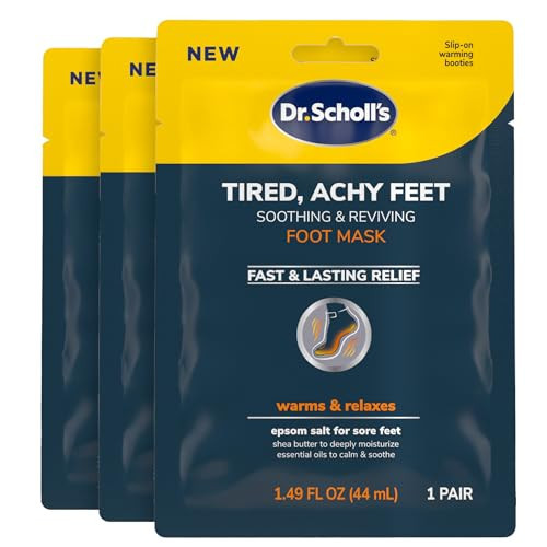 Dr. Scholl's® Tired, Achy Feet Soothing & Reviving Foot Mask, 3 Pair, Warming Booties | Amazon (US)