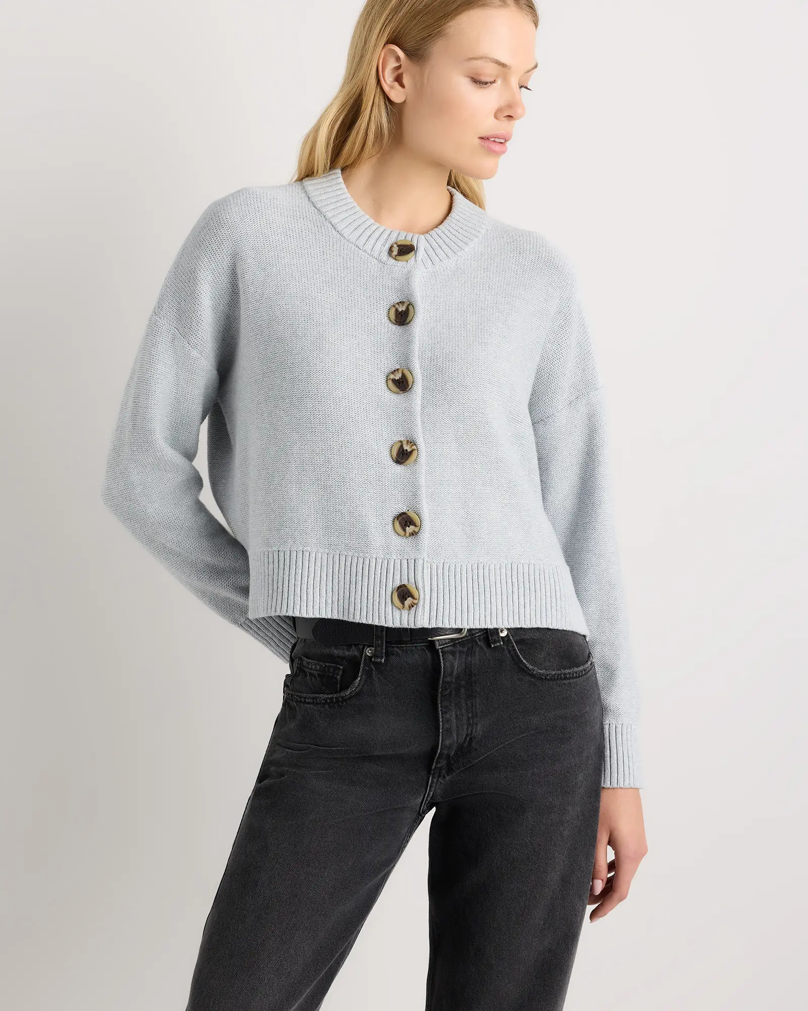 100% Organic Cotton Cropped Cardigan | Quince