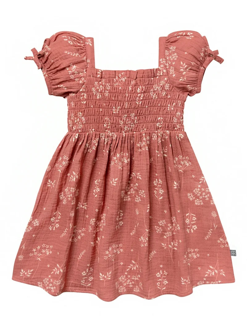 Modern Moments by Gerber Toddler Girl Smocked Dress with Bows, Sizes 12M-5T | Walmart (US)