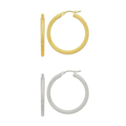 Gold/Silver Hoop Earrings For Women Set,14k Gold Plated Huggie Hoop Earings Trendy,30mm Big/Large Dangle Hoops Pack,Dainty Jewelry Accessories Gift. | Amazon (US)
