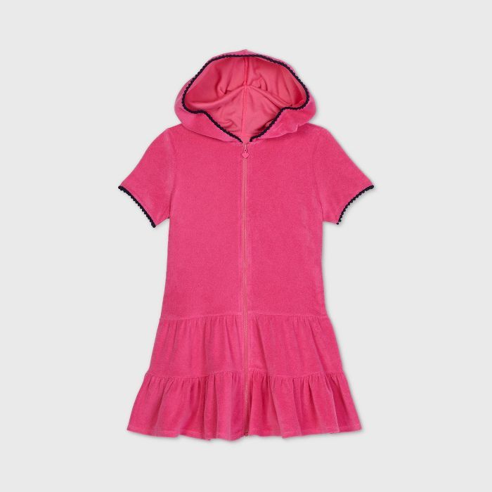 Girls' Hooded Terry Front-Zip Cover Up - Cat & Jack™ | Target