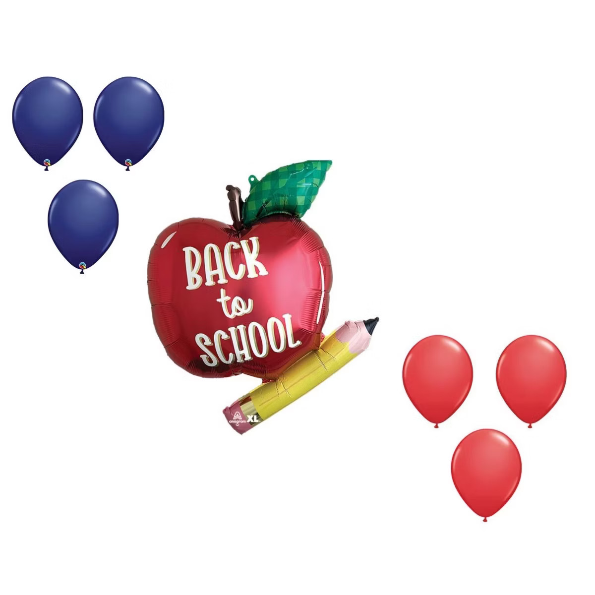 LOONBALLOON 31 Inch Back to School Apple & Pencil Balloon Shape Set (6x latex) | Target