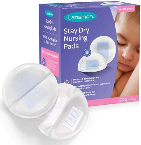Amazon.com : Lansinoh Stay Dry Disposable Nursing Pads for Breastfeeding, 200 Count (Pack of 1) :... | Amazon (US)
