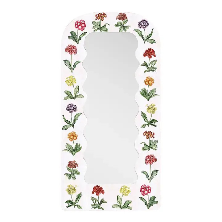 Fleur Home x Riley Sheehey Primrose Print Large Mirror, 43x84 | Chairish