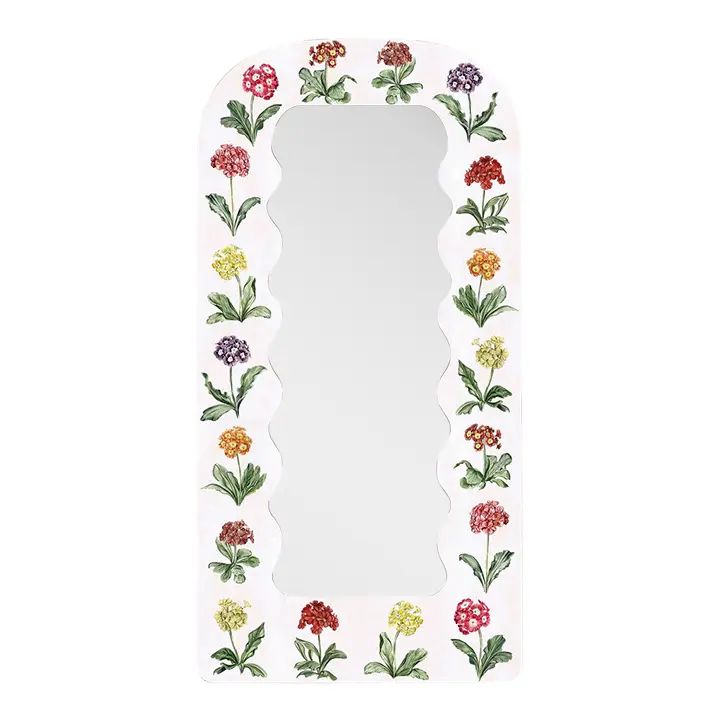 Fleur Home x Riley Sheehey Primrose Print Large Mirror, 43x84 | Chairish