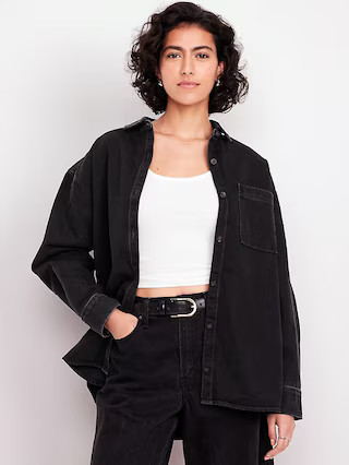 Denim Button-Down Boyfriend Shirt | Old Navy (US)