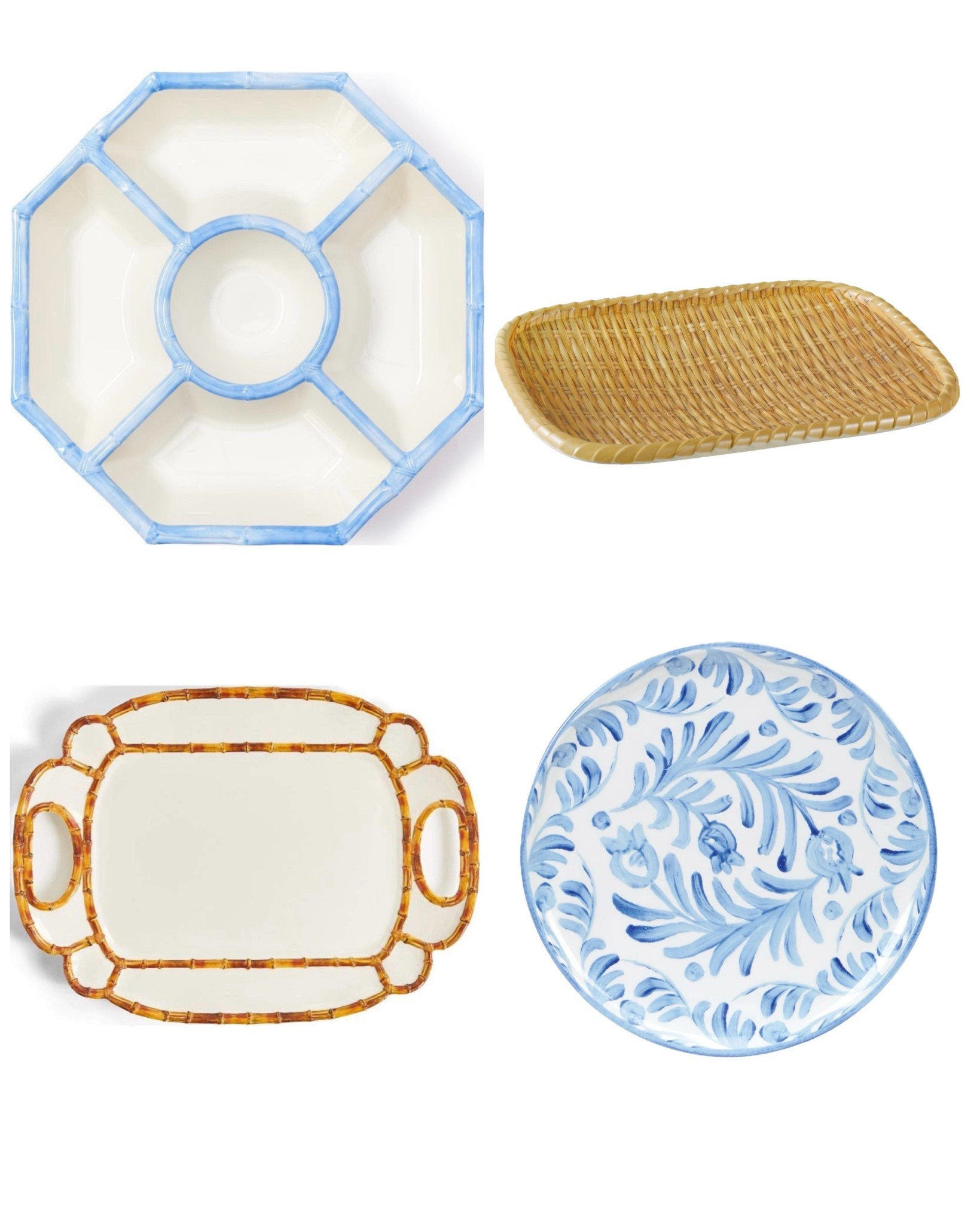 Entertaining outside? You need these. All made of indestructible melamine - great for outdoors, indoors, kids etc. 

Table top dishes tray plates dishware blue and white traditional home decor serving tray bamboo summer tableware 

#LTKHome #LTKStyleTip #LTKSeasonal