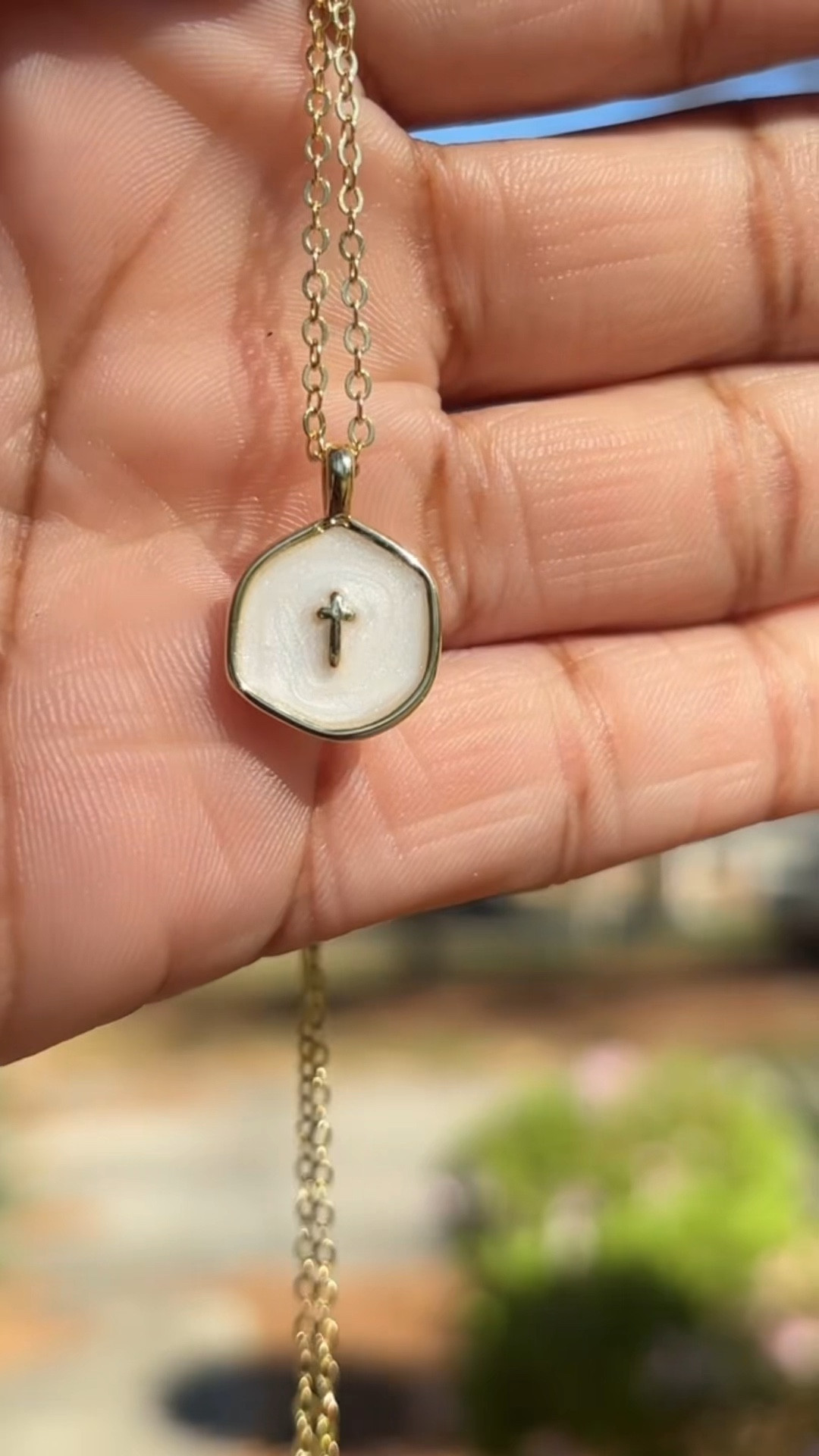 14K Gold Plated Cross Pendant on Brass Chain • Won’t tarnish or turn!! #crossnecklace #tewiky #amazon #affordablejewelry