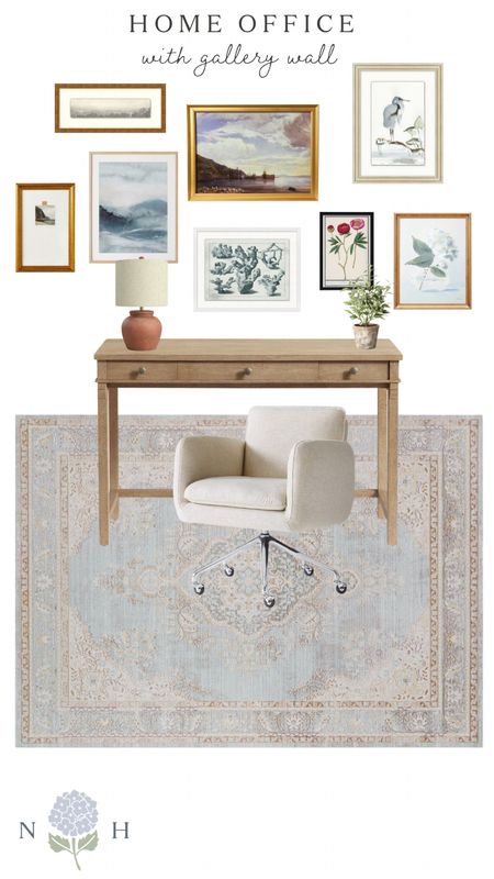 Home office mood board, wall art, gallery wall inspiration, wall art inspo, desk chairs, desk, wood desk, pottery barn desk, target, birch lane 

#LTKHome