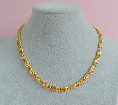 VINTAGE SIGNED GIVENCHY HEAVY GOLD PLATED BYZANTINE CHAIN LINK NECKLACE | eBay US