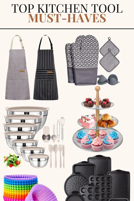 Elevate your kitchen game with these essential tools! 🍴 From stylish aprons to convenient baking sets, explore my must-have kitchen items. Keep it organized with stackable bakeware and stay creative with reusable baking cups. These tools make cooking a breeze. 🌟 #KitchenEssentials #CookingTools #BakingMagic

#LTKhome