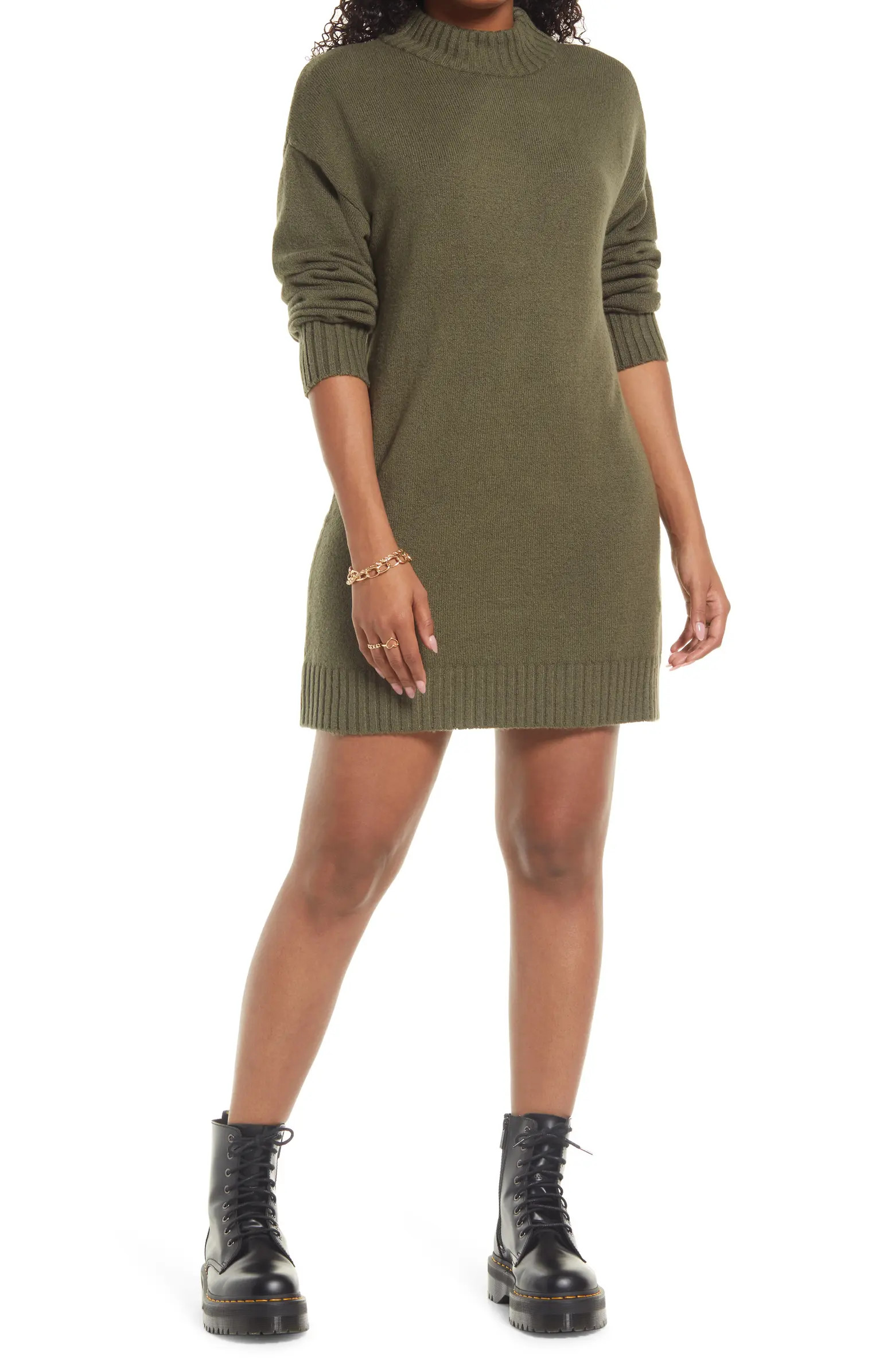 Easy Crewneck Long Sleeve Sweater Dress | Nordstrom