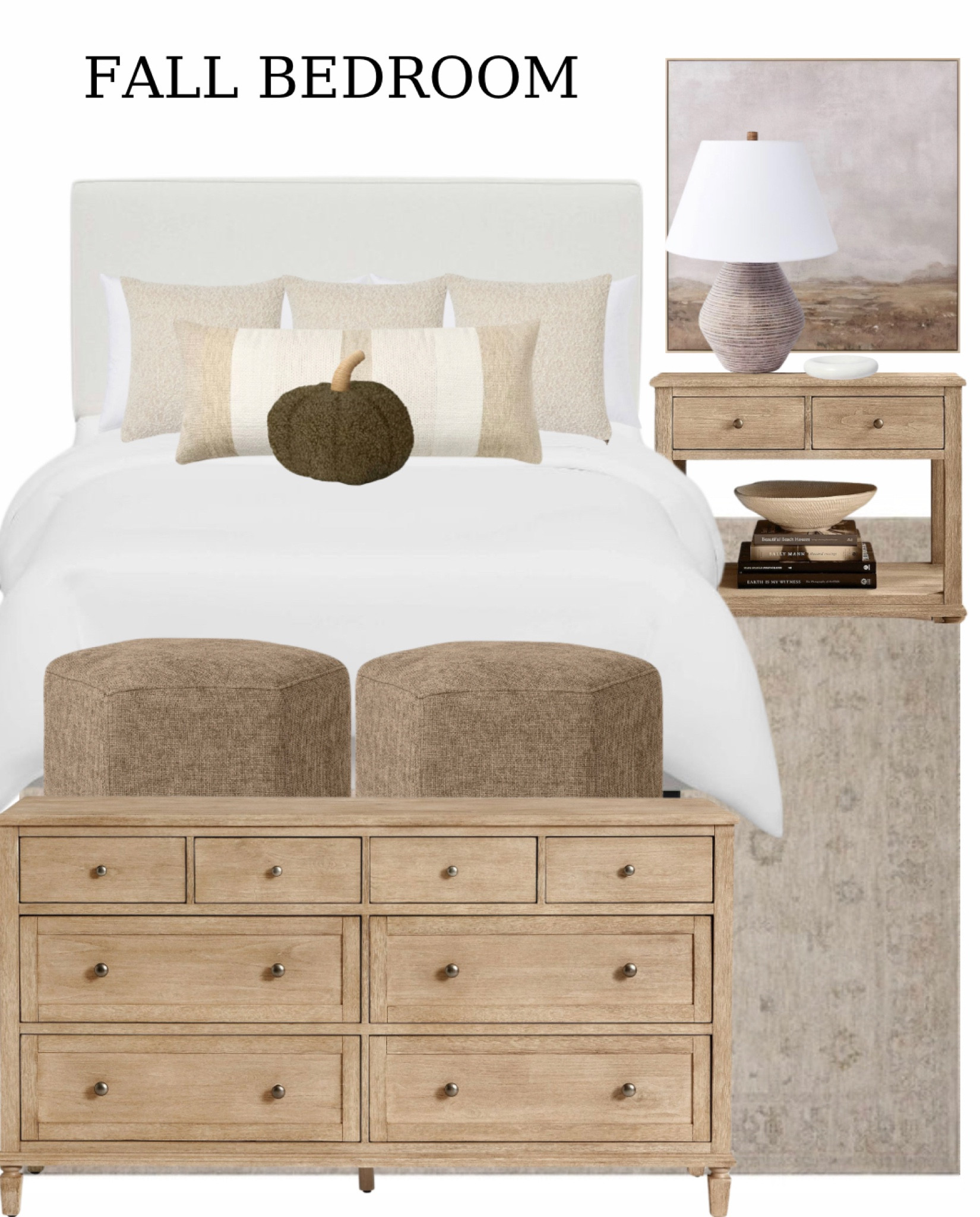 Cozy up for fall with a serene, neutral bedroom makeover! 🍂🤍 Blending soft textures and warm tones, this space brings the perfect autumn vibe to unwind in. With chic finds from Target and Wayfair, you can create a cozy retreat that’s both stylish and budget-friendly. From plush bedding to modern nightstands, it’s all about layering warmth and elegance this season. Tap to shop the look and transform your bedroom into a fall haven! #TargetHome #WayfairFinds #FallBedroomDecor #NeutralHome

Neutral Fall Bedroom Decor  
Target Home Finds  
Target 
Target home 
Studio McGee target 
Wayfair Bedroom Deals  
Wayfair 
Wayfair Black Friday sale 
Cozy bedroom 
Cozy Bedroom Essentials  
Autumn Bedroom Makeover  
Fall Home Decor Ideas  
Target and Wayfair Finds  
Neutral bedroom 
Neutral decor
Bedroom decor 
Neutral Bedroom Aesthetic  
Cozy Fall Bedroom Vibes  
Budget-Friendly Bedroom Decor  
Warm and Neutral Bedding  
Stylish Bedroom Furniture  
Bedroom furniture 
Linen bedframe 
Wooden nightstand 
Pottery barn nightstand 
Pottery barn dresser 
Wooden dresser 
Brown ottoman 
Beige rug 
Chris loves Julia rug 
Area rug 
Table lamp
Brown table lamp 
Wall art 
Throw pillows 
Studio McGee throw pillows 
Pumpkin pillow 
Modern bedroom 
Modern Fall Bedroom Look  
Modern decor 
Fall decor 
Wayfair Fall Decor Deals  
Target Decor Essentials

#LTKCyberWeek #LTKStyleTip #LTKHome
