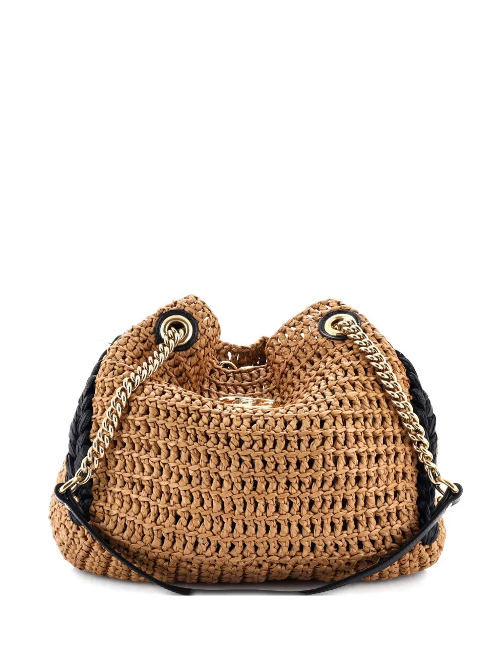 Gucci Pre-Owned GG Marmont Chain Raffia Small tote bag - Neutrals | Farfetch Global