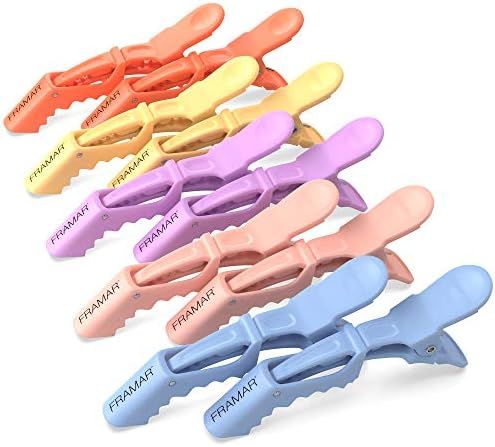 Amazon.com : FRAMAR Pastel Alligator Hair Clips 10 Pack \u2013 Professional Alligator Clips For H... | Amazon (US)