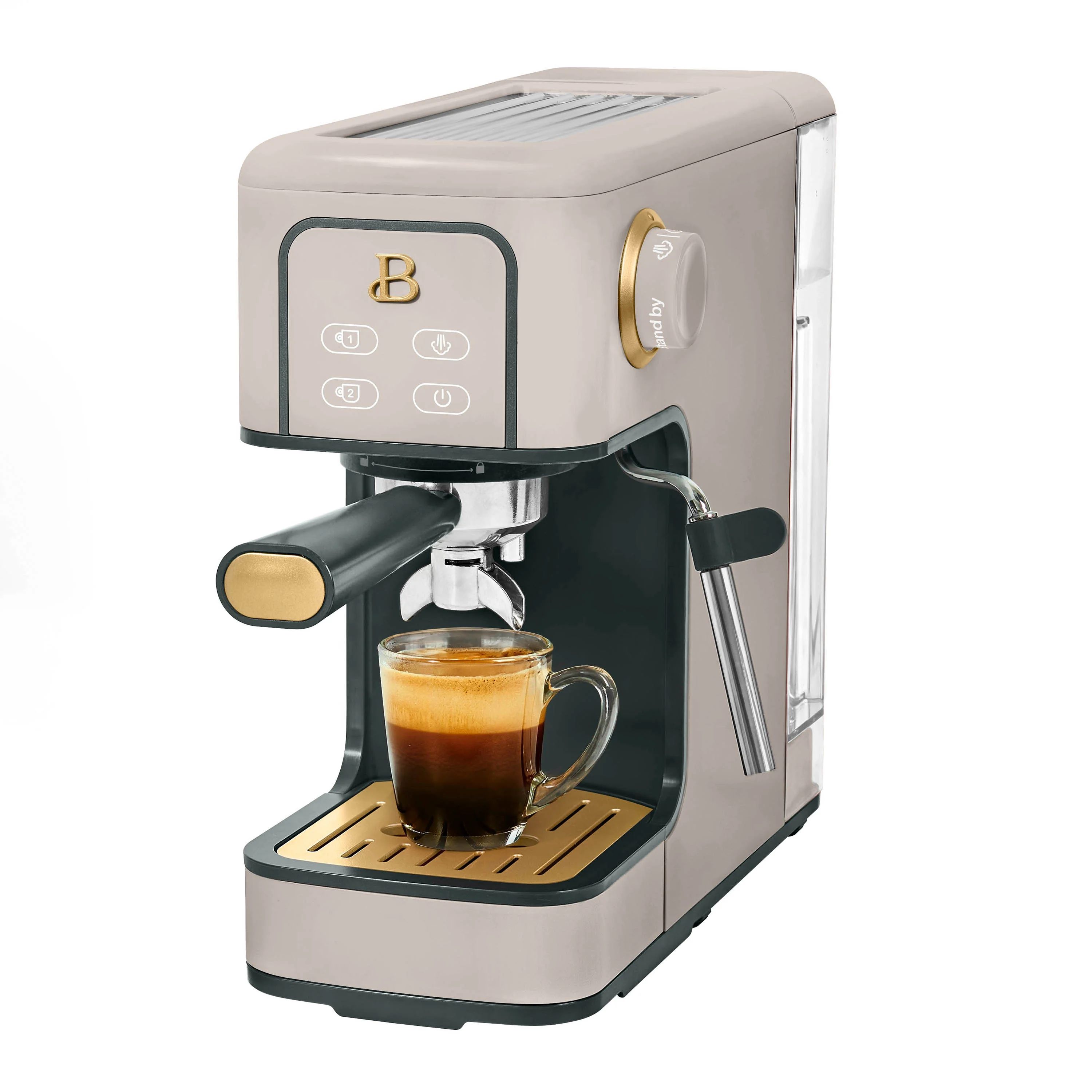Beautiful Slim Espresso Maker with 20-Bar Pressure, Porcini Taupe by Drew Barrymore - Walmart.com | Walmart (US)