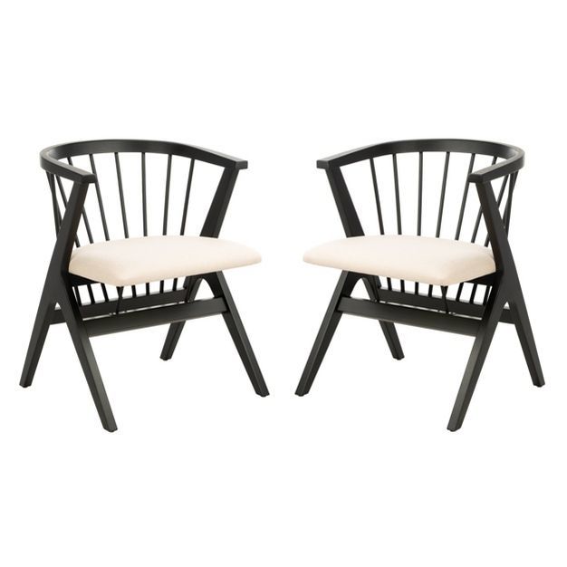 Set of 2 Noah Spindle Dining Chair Black/Beige - Safavieh | Target
