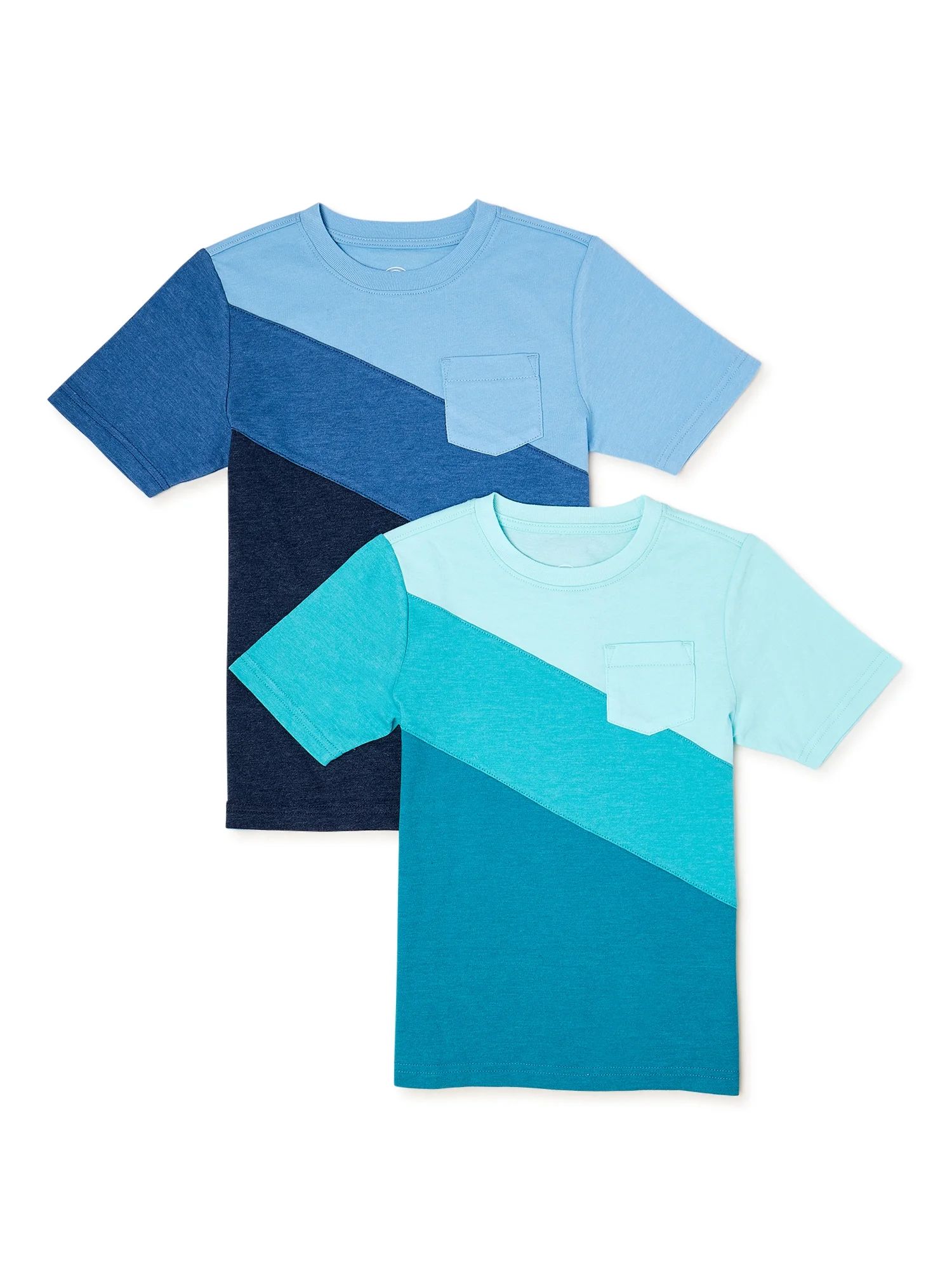 Wonder Nation Boys Colorblock Tees, 2-Pack, Sizes 4-18 & Husky | Walmart (US)