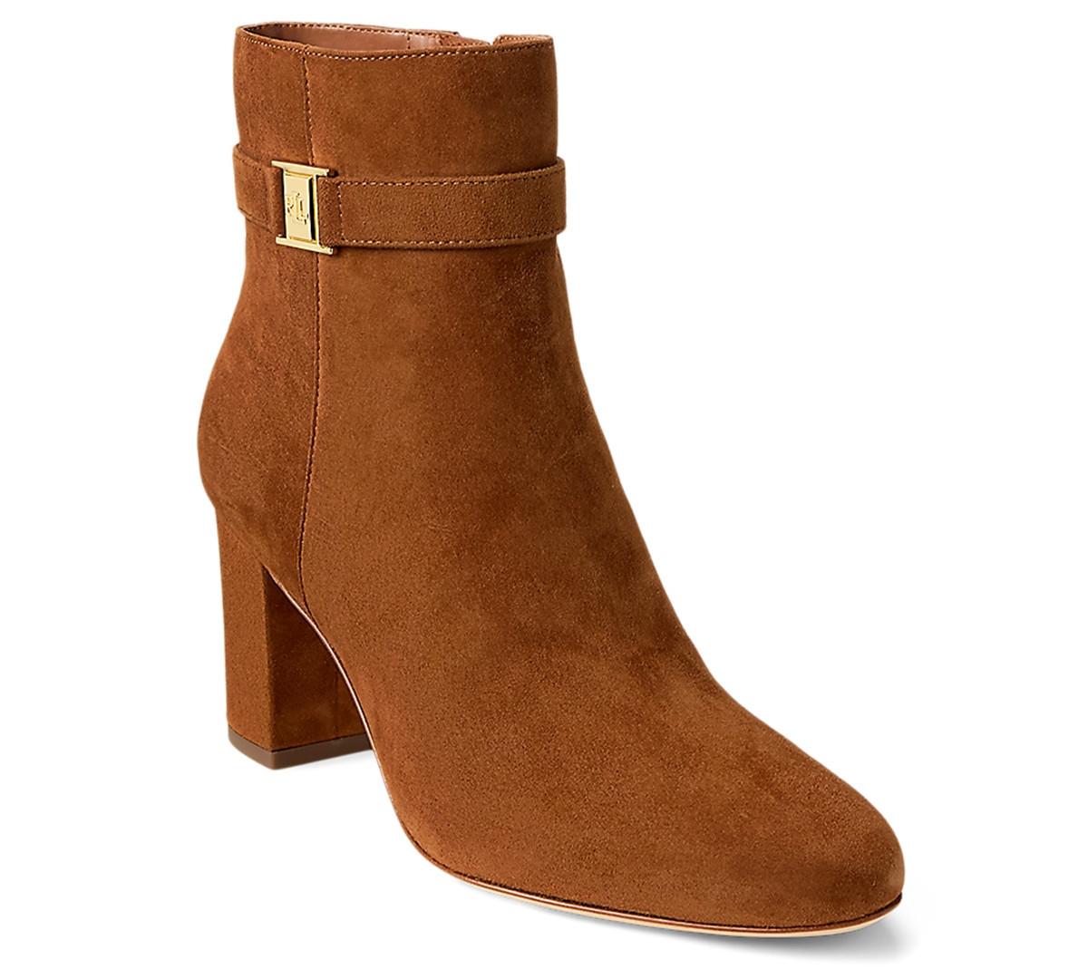 Lauren Ralph Lauren Women's Kellie Suede Heel Booties - Lauren Tan | Macy's