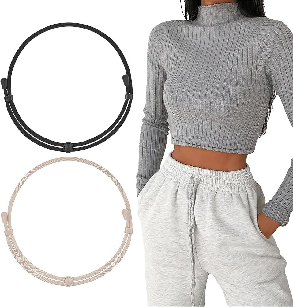 WHIPPY 2Pack Tuck Band Tool for Women Elastic Stretch Belts Tucking Shirts Sweater Cropping Belt ... | Amazon (US)