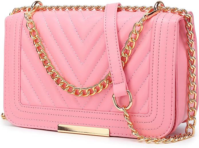 lola mae Crossbody Bags for Women Fashion Quilted Shoulder purse with Convertible Chain Strap Cla... | Amazon (US)