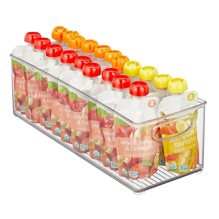 InterDesign iDesign Recycled Plastic Stackable Storage Bin with Handles - Clear | Amazon (US)