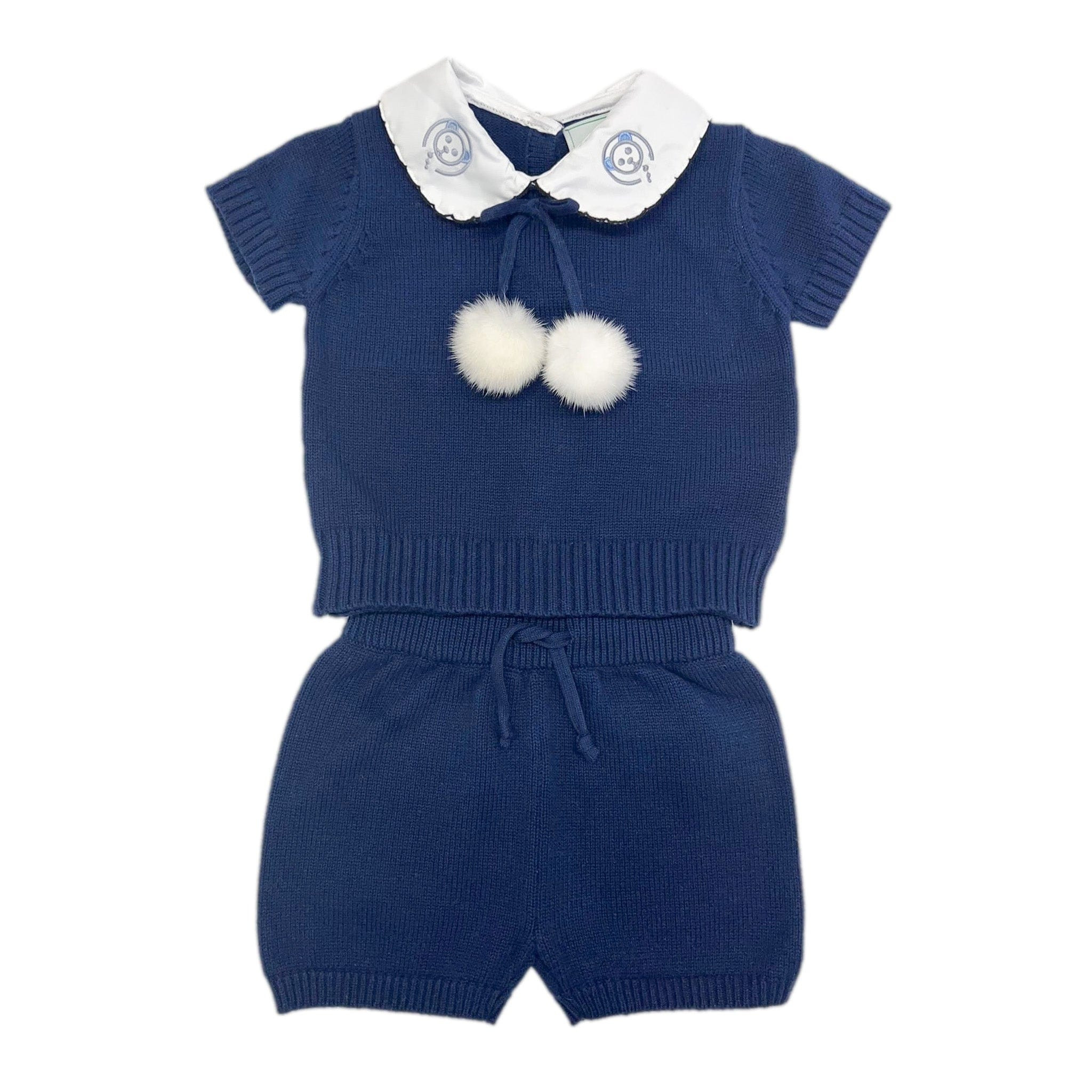 Billie Navy Knit Top and Shorts Set | petite maison kids