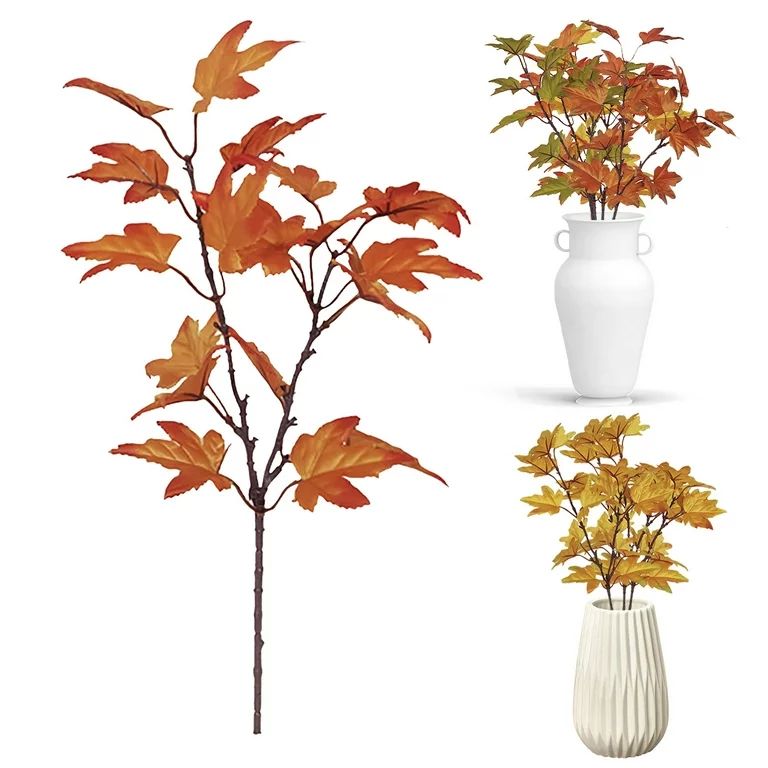 Follure artificial flowers Artificial Maple Leaves Branch Fake Fall Leaves Stems Plants Outdoor F... | Walmart (US)