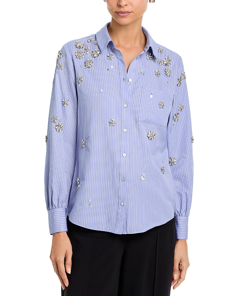 Cinq a Sept Lola Tumbling Flowers Striped Shirt | Bloomingdale's (US)