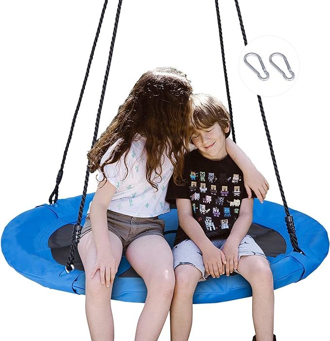 SUPER DEAL 40 Inch Blue Saucer Tree Swing Set for Kids Adults 800lb Weight Capacity Waterproof Fl... | Amazon (US)