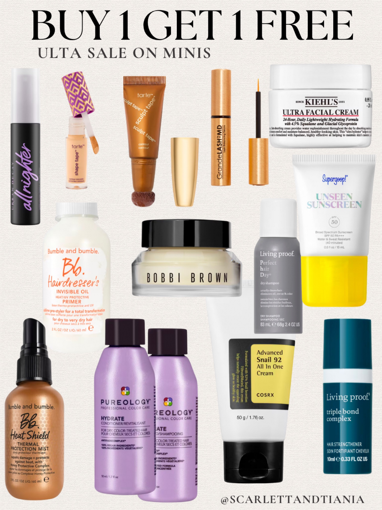 BUY 1 GET 1 FREE SALE ON MINIS AT ULTA! Plus when you buy 4 minis you get free shipping! Ends 2/15/25

Travel / minis / skincare / haircare / beauty finds / sales / sale / deals / ulta / ulta beauty/ mini 

#LTKBeauty #LTKSaleAlert #LTKFindsUnder50