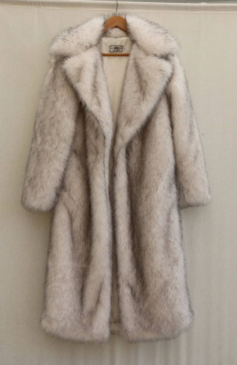 Leopard Men Faux Fox Fur Long Coat for Men Brown Leopard - Etsy | Etsy (US)