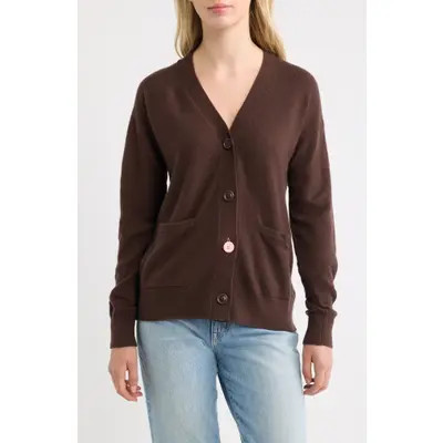 CISSA Wool & Cashmere Cardigan in True Heathered Grey at Nordstrom, Size Large | Nordstrom