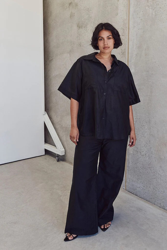 JASPER BLACK SILK COTTON PANT | DISSH