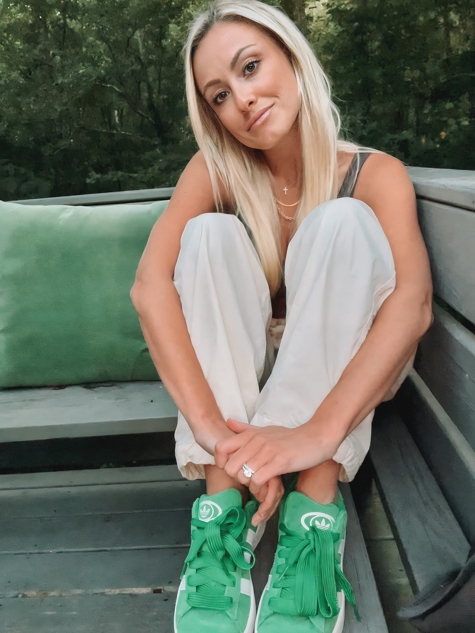 Colorful sneakers have been the move for 2023 and it’s not stopping anytime soon 😇  I love how these green Adidas make an outfit pop! So comfy & they’re perfect for transitioning into fall! 🙌🏼 I wear a size 6 - runs TTS! 

#LTKshoecrush #LTKstyletip #LTKU