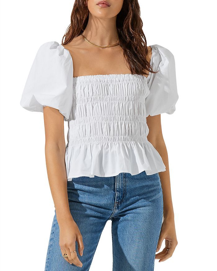 ASTR the Label Puff Sleeve Smocked Top Back to Results -  Women - Bloomingdale's | Bloomingdale's (US)