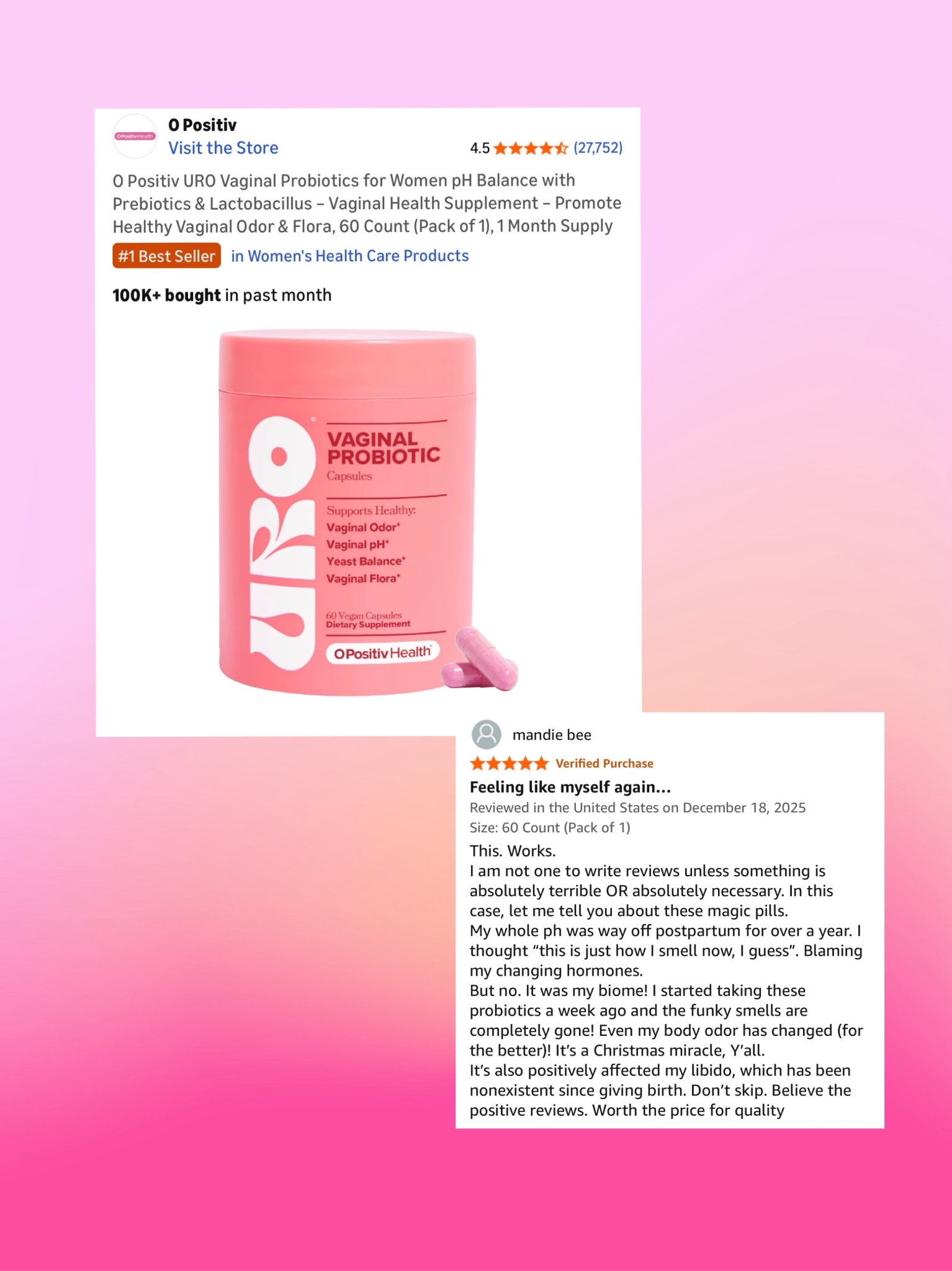 If you’ve had a baby, you already know your body changes in ways no one warns you about.
I kept seeing reviews about this helping with 🐱 odor, leaks, and glow — especially postpartum — so I just bought it. (Ill report back… but the reviews are GREAT!!)
Taking good care of the 🐈 these days ✨ She has done A LOT for me!! 

#postpartumcare #bodyodor #healthsupplements 

#LTKmorningroutine #LTKBump #LTKBaby