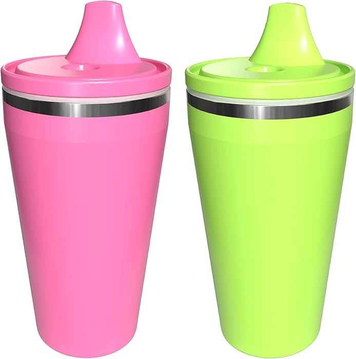 Re-Play 10 oz Insulated Stainless Steel Sippy Cup (2 Pack) - No-Spill Hard Spout Toddler Cup, Kee... | Amazon (US)