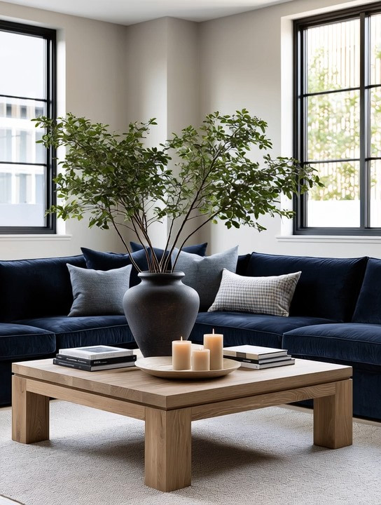 This is what modern minimalism looks like in 2026.

Not empty.

Not cold.

Not boring.

Modern minimalism is about choosing fewer pieces, but making every piece beautiful and intentional.

Start with a rich navy velvet sofa. Velvet brings softness, comfort, and timeless elegance without overwhelming the room.

Anchor the space with an oversized natural wood coffee table. Wood adds warmth and grounding energy, creating balance against the rich color of the sofa.

Then keep the styling simple. A sculptural vase with oversized branches, a few beautiful books, and candles are often all you need. Instead of filling every surface, let each piece breathe and become part of the design.

The result is a living room that feels calm, welcoming, and luxurious without unnecessary clutter.

Modern minimalism isn't about owning less.

It's about choosing better.

We've linked our favorite velvet sofas, oversized wood coffee tables, statement vases, and decorative branches so you can recreate this timeless look.

Elegance is about taste, not about square footage.

#ModernMinimalism #LivingRoomDecor #HomeDecor #eleganthome 

 #LTKHome