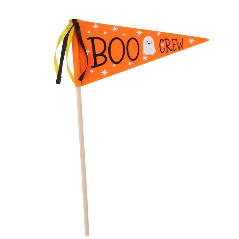 Halloween Black & Orange Boo Crew Pennant Decor, 12 in, by Way To Celebrate | Walmart (US)