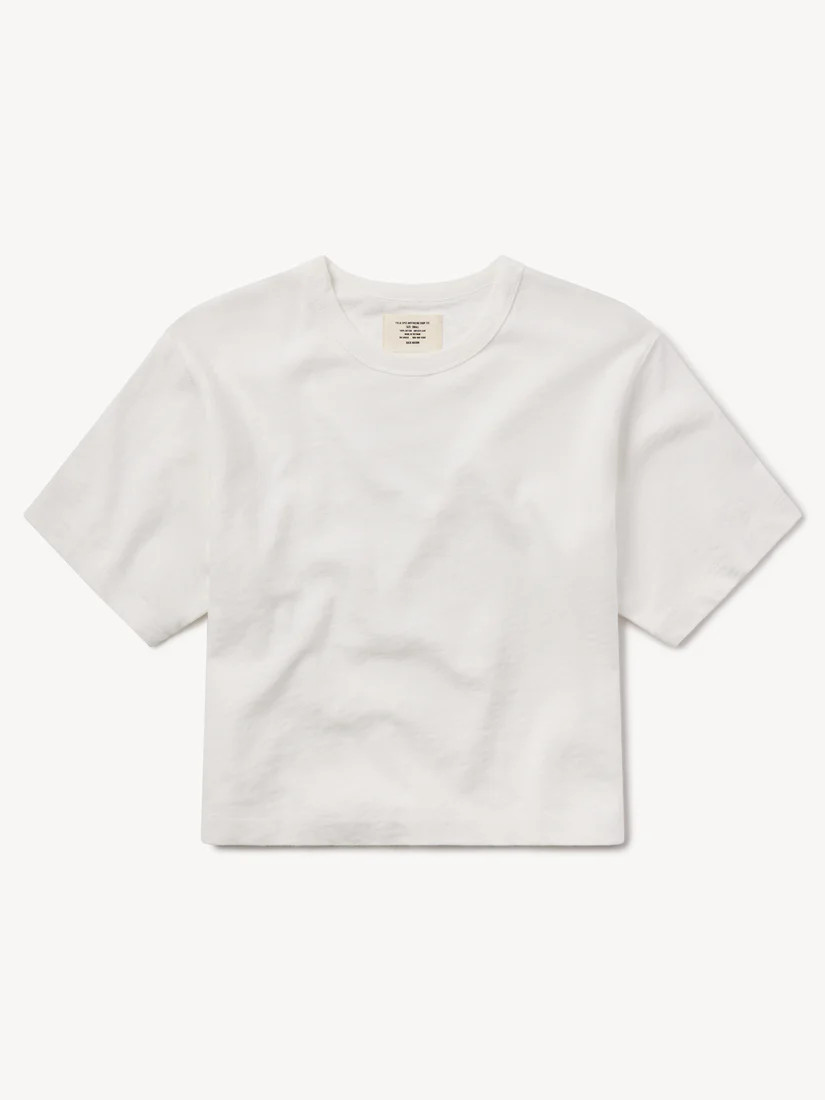 White Field-Spec Boyfriend Crop Tee - Buck Mason- Modern American Classics | Buck Mason