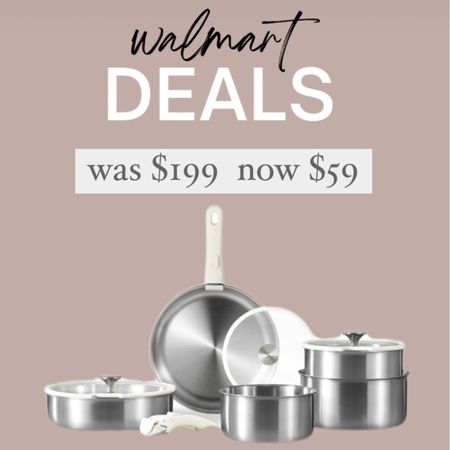 Walmart deals was $199 now $59 stainless steel pan pot set

#LTKsalealert #LTKfindsunder100 #LTKhome