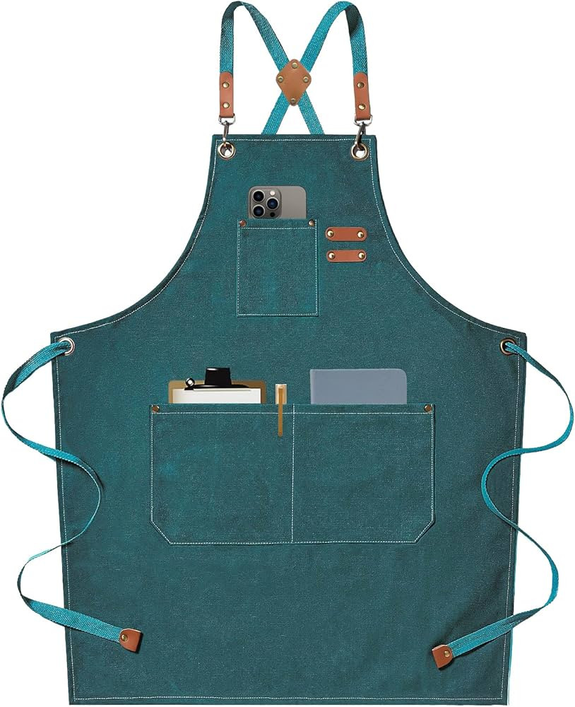 AFUN Chef Aprons for Men Women with Large Pockets, Cotton Canvas Cross Back Heavy Duty Adjustable... | Amazon (US)