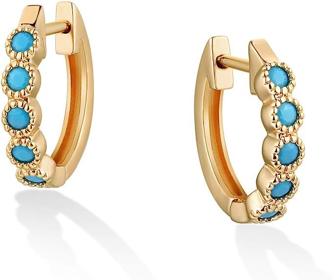 VACRONA Gold Cuff Earrings Huggie Earrings for Women 14k Gold Plated Small Huggie Hoop Earrings | Amazon (US)