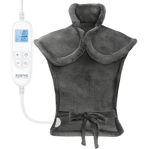 RENPHO Mothers Day Gifts, Electric Heating Pad - 6 Heat Levels for Neck, Shoulder, and Back, Weighted Pad for Snug Fit - Machine Washable, ETL Safety Certified for Cold Nights and Winter, FSA Eligible | Amazon (US)