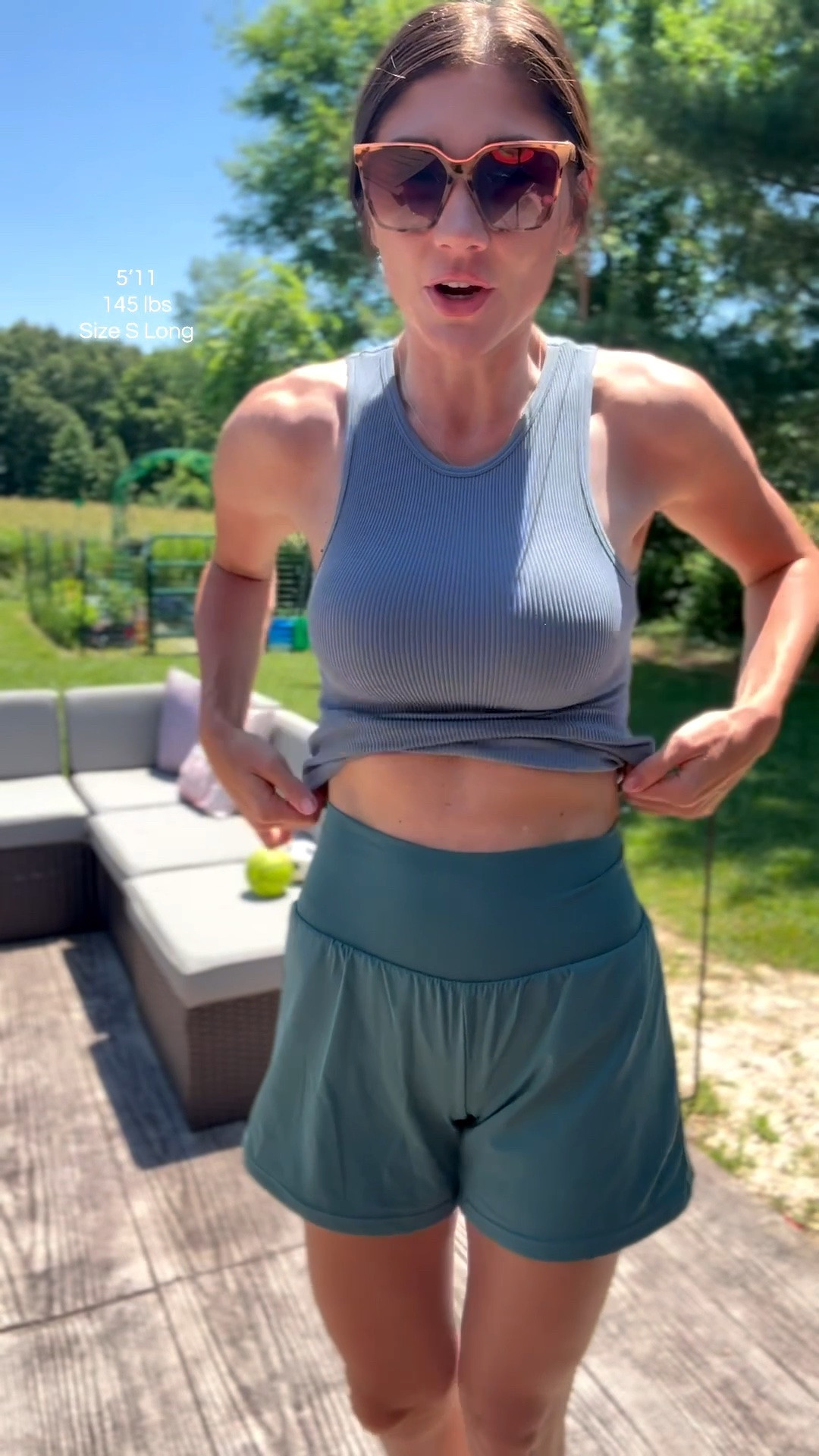 Halara shorts are my absolute favorite for running around chasing kids all summer. These are high waisted stretchy. They have shorts underneath with a pocket. I am 145 lbs 5 foot 11 and I am wearing a small and the longer inseam..

#LTKgrwm #LTKootd #LTKmomlife
