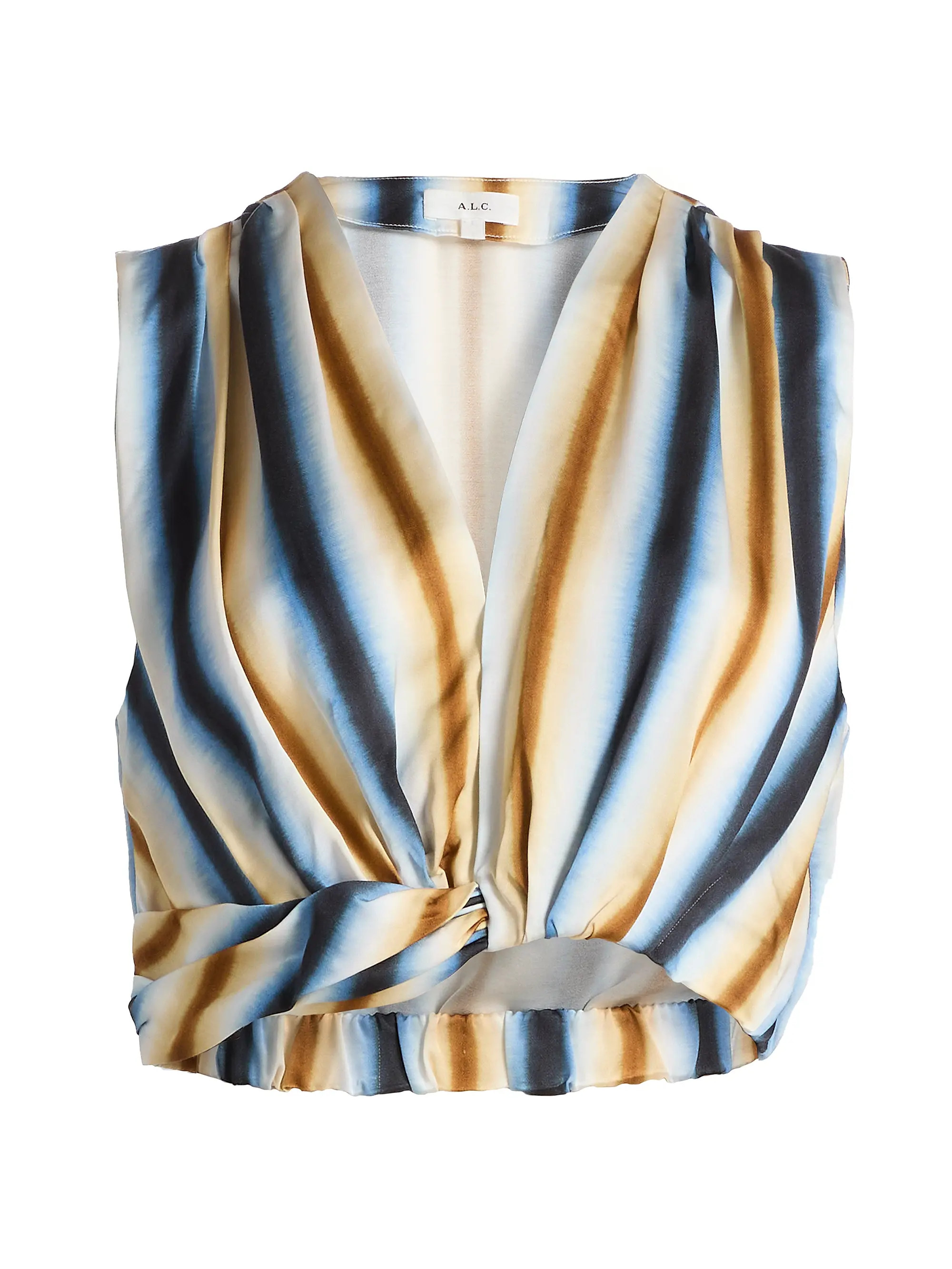 Brooklyn Striped Satin Crop Top | Saks Fifth Avenue